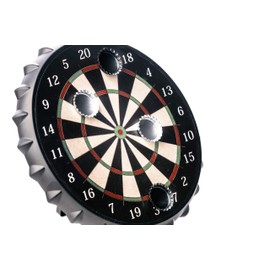 Karella Magnetic Dartboard, Magnetic Target, Diameter 25 cm, Dart Game for Children, Safe Dart Toy, Small Dartboard, Gift, Party Game, Set Including 2 Sets of Mini Darts and 6 Bottle Caps