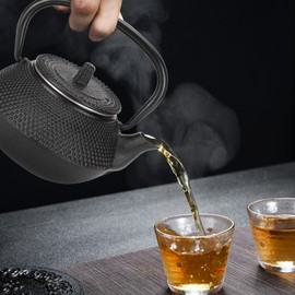 Cast Iron Teapot with Infuser, 10.14oz Cast Iron Teapot Tea Kettle Pot Japanese Tea Kettle Loose Leaf Tetsubin Cast Iron Tea Kettle Stovetop Stainless Steel Infuser