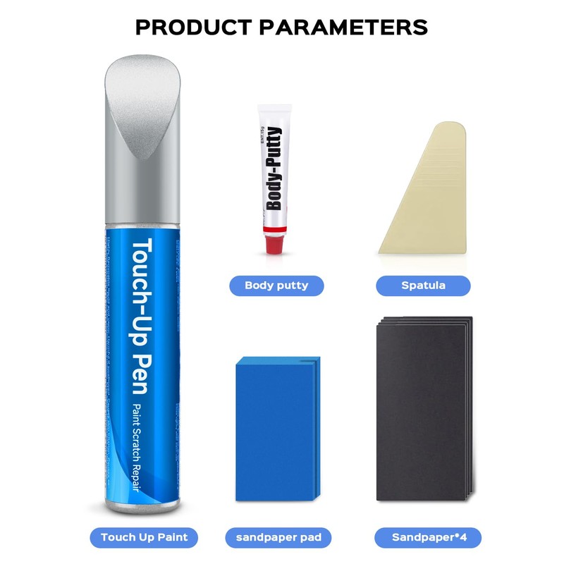 RSACET 1J7 Atomic Silver Metallic Touch Up Paint Kit Compatible