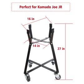 Rolling Cart for Kamado Joe Junior Accessories,Kamado Joe Rolling Nest with Heavy Duty Locking Caster Wheels Powder Coated Steel Rolling Outdoor Cart for Kamado Joe Junior Grill Stand