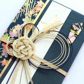 Onishi Mizuhiki AK-126 Festive Bag, For Wedding Celebrations, Weddings, Gold Seal, Design, Kontone Blue