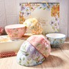Ceramic Rice Bowl with Chopsticks Set of 4, 4.5'' Cereal