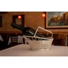 9.75 Inch Silver Plated Wine Bottle Cradle with Basket Weave
