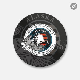 Unbranded Juneau City Alaska USA Map State Grunge | 4'' X 4'' Round Decorative Magnet