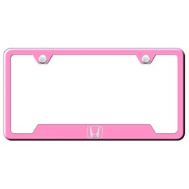 Au-TOMOTIVE GOLD Logo Stainless Steel License Plate Frame for Honda (Pink)
