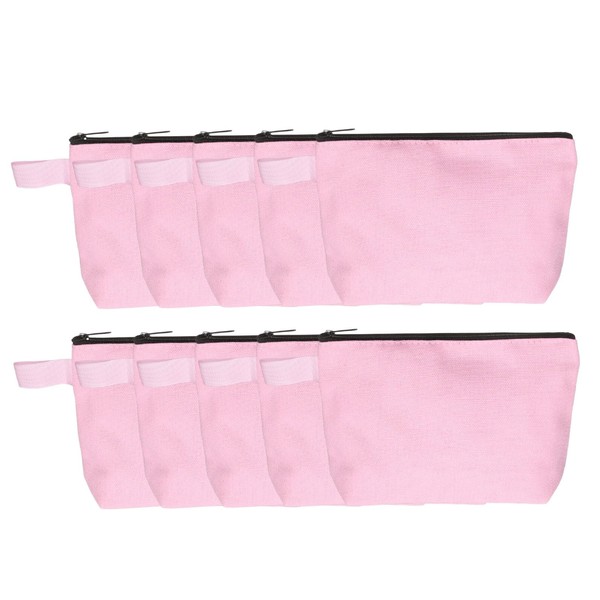 sourcing map Canvas Makeup Bags, 10pcs Travel Cosmetic Bags Bulk,