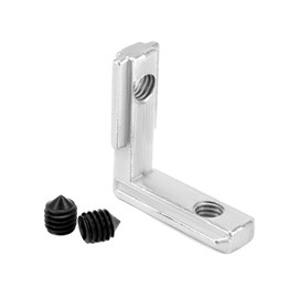 QWORK® T Slot T-Slot Aluminium Profile 2020 Groove 6 M5 Angle Angle 90° Zinc Alloy Nickel-Plated Inner Corner Connector Pack of 50