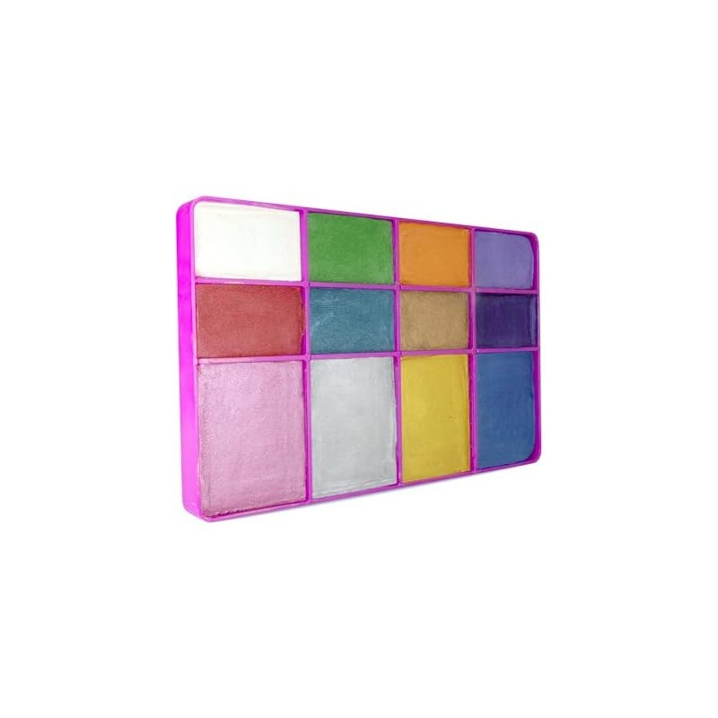 Paleta Metalica, maquillaje corporal, base agua, hipoalergénico, COLIBRIX