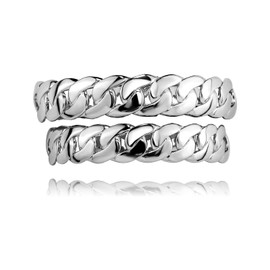 JINAO Grillz for Men – Gold Grills for Teeth｜with Cuban Link Design, Fake Teeth｜Silver Grillz for Women｜Costume Jewelry (Silvery)