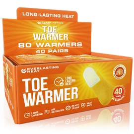 Toe Warmers 40 Pairs (80 Warmers) - Up to 10 Hours of Long Lasting Warmth and Toe Warmers for Feet - Easy Air Activation - Ultra Thin, TSA Approved