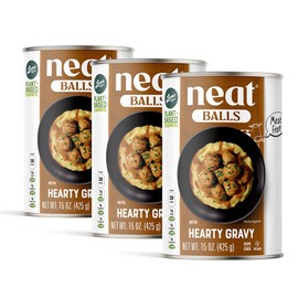 Loma Linda Plant-Based Meatballs in Hearty Gravy – Vegan & Vegetarian Protein Meal, Ready-to-Eat, 3-Pack