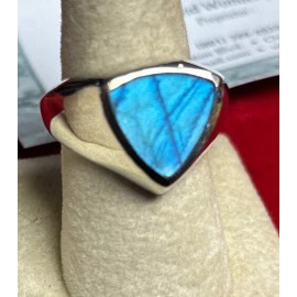 Natural Creations mens sterling silver ring Size 11 Labradorite