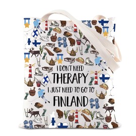 BAUNA Finland Vacation Tote Bag Finland Souvenir Shoulder Bag Finland Traveling Culture Gift Nordic Finnish Trip Gift Finnish Gift For Tourist (Finland Tote)