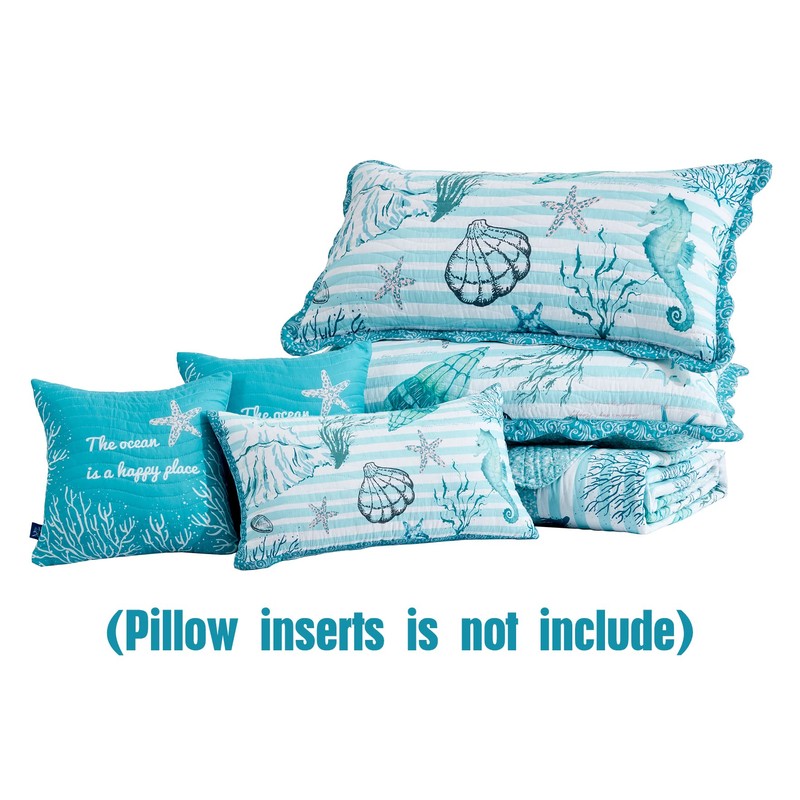 HZ & HY Coastal Oversized King Bedspread 128x120 Extra Wide,
