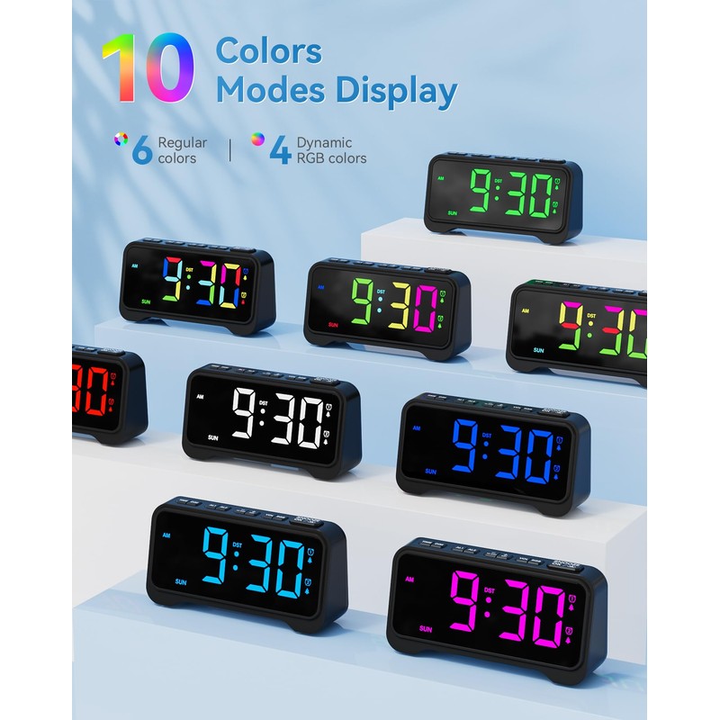 Vibrating Alarm Clock for Heavy Sleepers, Digital Alarm Clock with