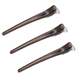 KISARG Duck Curl Hair Clip, Hairpin for Professional Hairdressers, Bangs, Unisex, Size L, 4.8 Inches (12.3 cm), Set of 3, Transparent Black