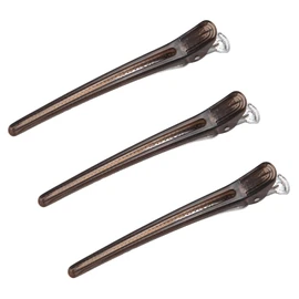 KISARG Duck Curl Hair Clip, Hairpin for Professional Hairdressers, Bangs, Unisex, Size L, 4.8 Inches (12.3 cm), Set of 3, Transparent Black