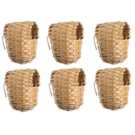 WICKER FINCH SMALL BIRD BREEDING NESTING AVIARY BASKET NEST 3 SIZES S/M/L 6 PACK (6 X MEDIUM 5602)