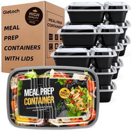 Glotoch 10 Pack 32OZ Meal Prep Containers Reusable Microwave Safe,Extra Large &Thick Food Storage Containers With Lids, Durable Bento Boxes BPA-free, Stackable, Dishwasher/Freezer Safe