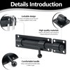 2 PCS Sliding Bolt Lock, Stainless Steel Gate Bolt Black