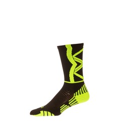 CSI Blitz Performance Crew Socks USA MADE Large Black/Neon Yellow