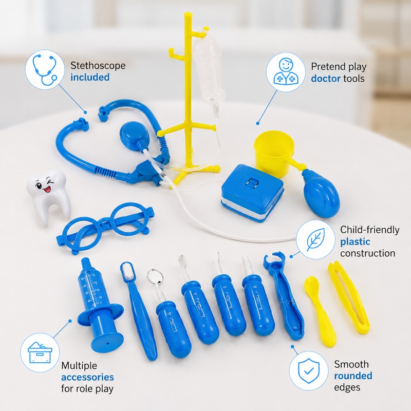 30-Piece Doctor Play Set for Pretend Medical Care – Educational