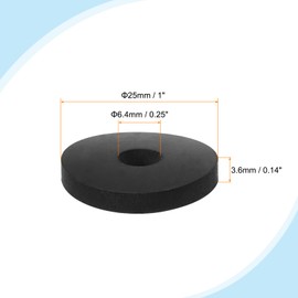 PATIKIL Flat Rubber Washers, 40Pcs 1 Inch OD x 1/4 Inch ID x 1/8 Inch Thickness Multi Purpose Spacer Rubber Bushings Anti Vibration Washers for Bolts Screws Home Car Appliances