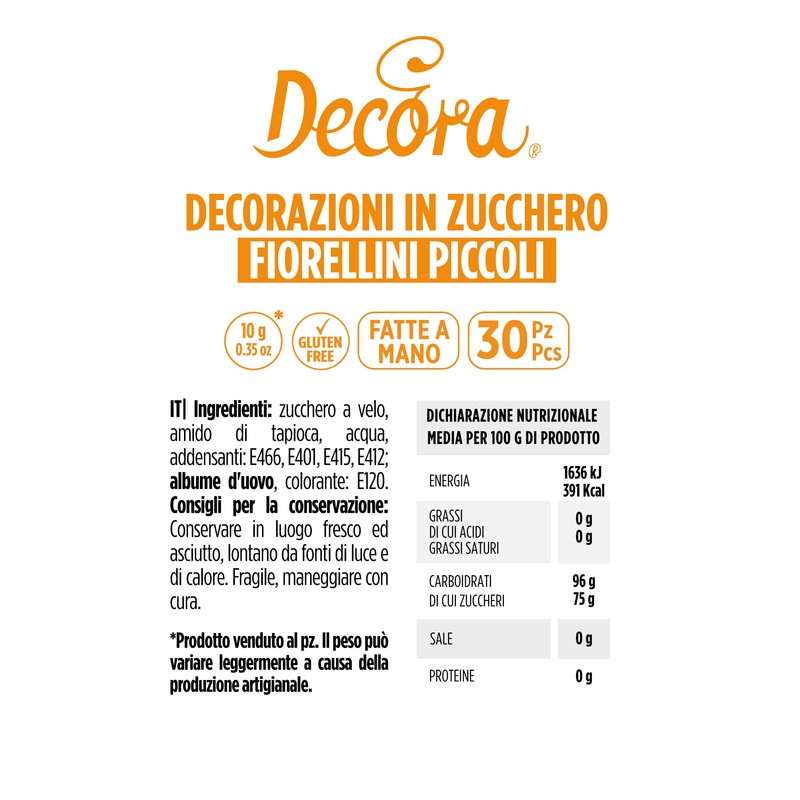 Decora Decorazioni di Zucchero Fiorellini Piccoli, Rosa - 1 Confezione