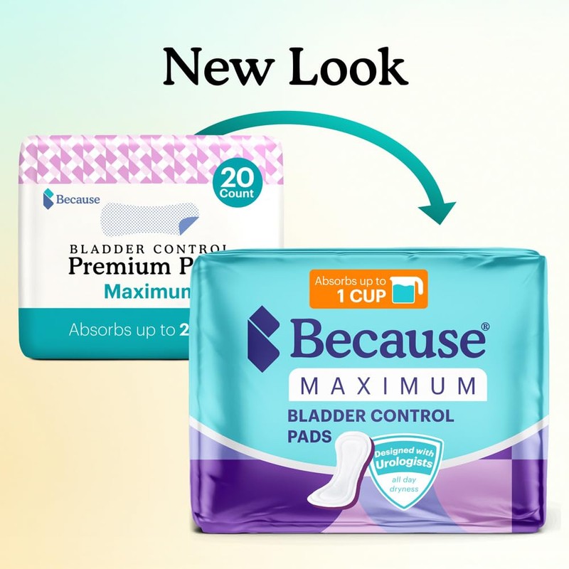 Because Incontinence Pads for Women – Maximum Absorbency for Moderate