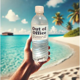 Out of Office Water - Purified Bottled Water - 9 Pack, (16.9 fl oz) - Fun Coworker Gift, Corporate Office Humor, and Workplace Hydration for Secret Santa or White Elephant