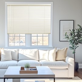 CHICOLOGY Blinds for Windows, Mini Blinds, Window Blinds, Door Blinds, Blinds & Shades, Camper Blinds, Mini Blinds for Windows, Horizontal Window Blinds, Alabaster, 45" W X 48" H