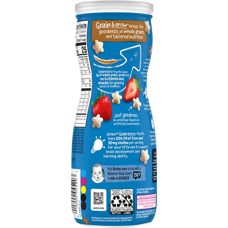 Gerber Graduates Puffs - Strawberry Apple - 1.48 oz -