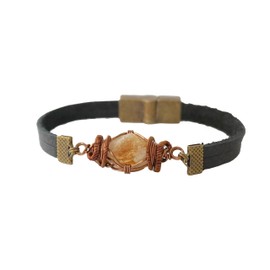 VALOR 835 Natural Crystal Bracelet for Men - NEW Genuine Citrine Bracelet Men’s Raw Crystal Bracelet November Birthstone Men's Jewelry Gift (8")