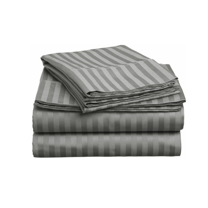 Ev Dekor® Double Duvet Cover Set Hotel Quality Stripes Satin