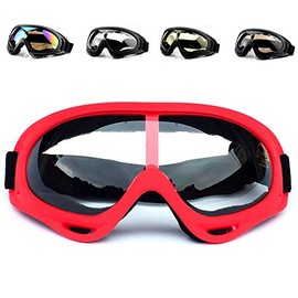 Anti-Glare Lenses, Ski Goggles, Winter Sport Snowboard Goggles with UV 400 Protection, Snowboard Goggles for Kids, Boys & Girls, Youth, Men & Women, Helmet, Wind Resistance (Red Transparent)
