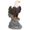 Eagle On Stone Natural Brown 6 inch Resin Stone Decorative
