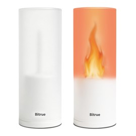 Bitrue 2nd-Gen LED Flame Lights with Remote & Timer - Rechargeable Flameless Candles, 2 Modes, 3 Adjustable Flame Core Lengths for Brightness, 13 Colors for Patio, Wedding, Halloween, 2 Pcs