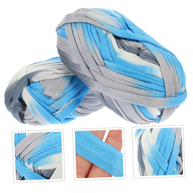 Ciieeo 2rolls Hand Crocheted Yarn for Projects of Creative Flat