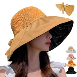 JYJLLM Fisherman hat ，Sun Hats for Women UK， Summer Sun Hat Women Foldable Beach Cap, Sun Hat Summer for Outdoor Women's Hats， capsorts, Beach, Hiking (UK, Alpha, S, M, Yellow)