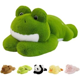 QUIRAI Frog Plush Weighted Stuffed Animals, Adorable Frog Stuffed Animal 24 Inch, 3.3 lb Green Giant Toad Weighted Plush Pillows for Kids & Adults, Cozy Birthday Christmas Valentines Gift