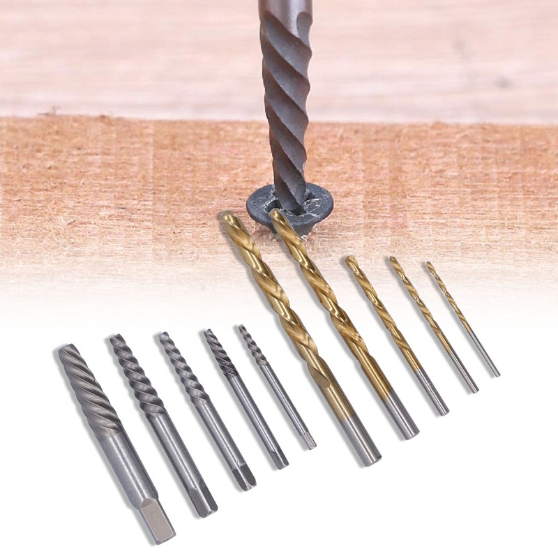 10Pcs Screw Extractor Drill Bit 4241 HSS Left Hand Damaged