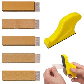 Tanstic 101Pcs Micro Sander Kit, 3.5" x 1" Mini Sander with Hook and Loop Sandpaper-Grit 80 120 180 240 400, Micro Detail Sander Detail Handle Sanding Tools for DIY Crafts, Wood, Small Projects