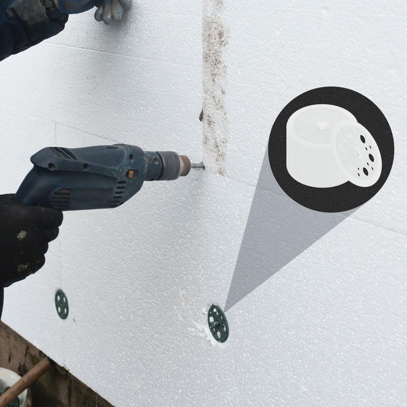 sourcing map Plastic Washers for Foam Board Fasteners, 500Pcs 45mm/1.77inch