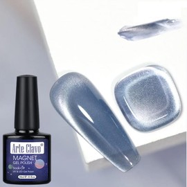 Arte Clavo Glitter Blue Cat Eye Gel Polish 10ml - Holographic Shimmer Translucent Color with Magnet, Magnetic Polish for Salon & DIY at Home (0.5 OZ) 6001…