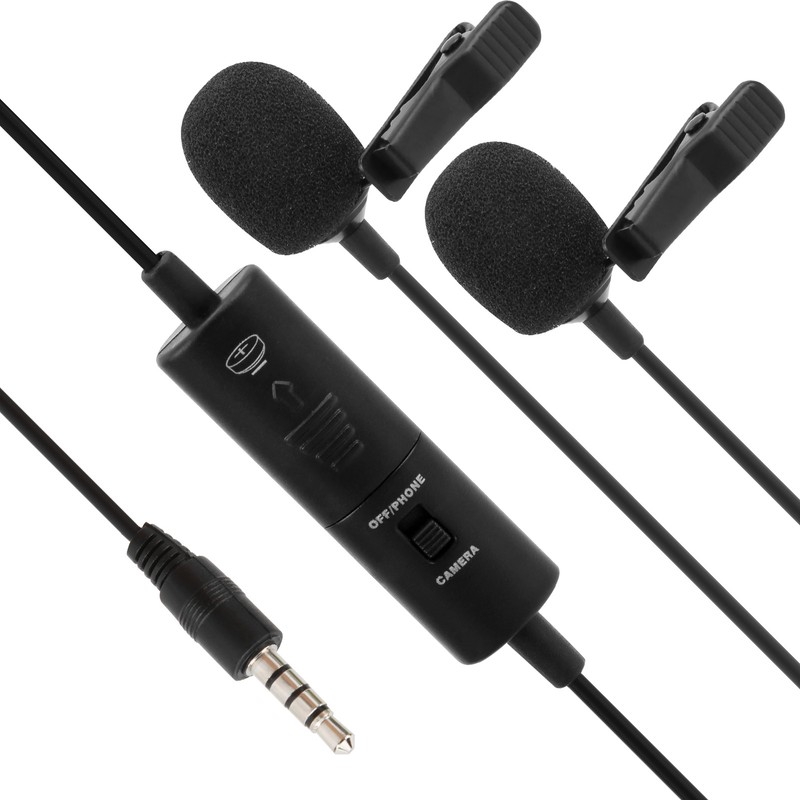 Lavalier Microphone Deep Noise Reduction Clip On Lapel Mic for