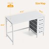 CubiCubi 47 Inch Computer Reversible Desk with 4 Storage Drawers,