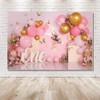 MEHOFOND 8x6ft Pastel Pink Girl 1st Birthday Background Banner Balloons