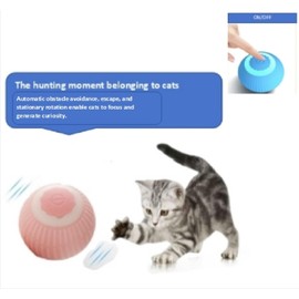 2025 New Two-Piece Interactive cat Ball Toy, Indoor Mobile cat Toy with LED Lights, Intelligent Rolling Ball Electric Toy, tailless Automatic Escape