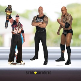 SC4576 The Rock Three Shelf Top Cardboard Cutouts Height 31cm - Ideal for WWE Theme, Parties, Birthdays & Fans, Room Decorations & Events
