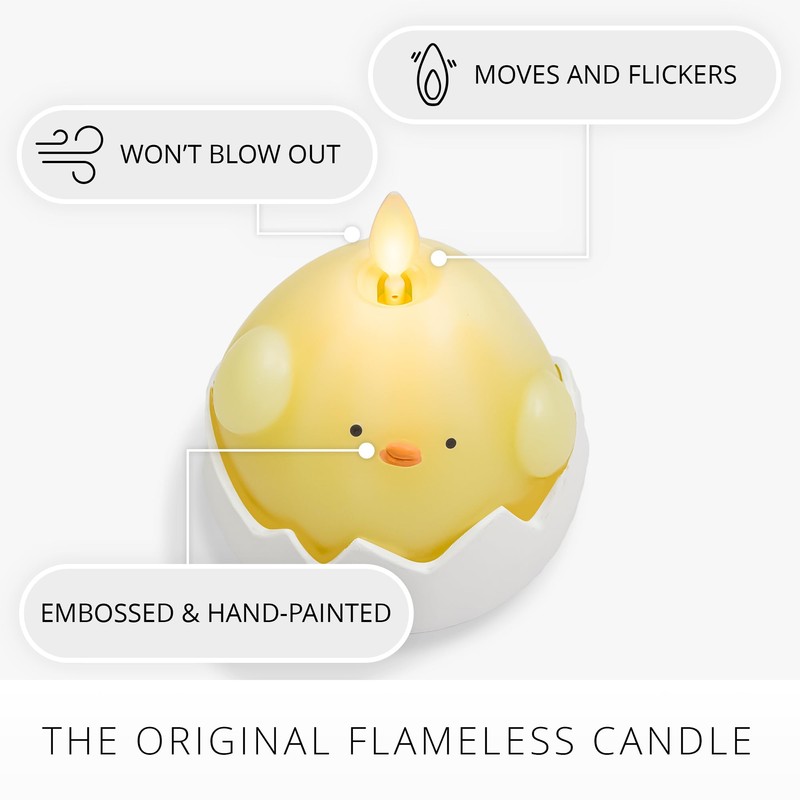 Luminara Hatching Easter Chick Candle - 3.3" x 4.3" -
